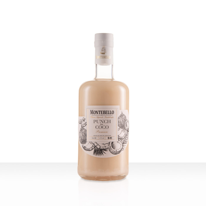 Punch Coco Montebello - Liqueur de Rhum Agricole de Guadeloupe | 18% vol | 70cl