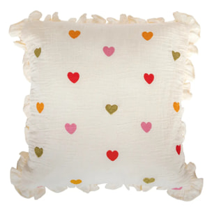 Coussin enfant amour Aina beige 40x40cm