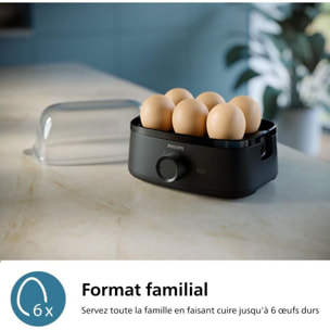 Cuiseur à oeufs PHILIPS HD9137/90 Egg cooker Série 3000 Noir, x6 oeufs