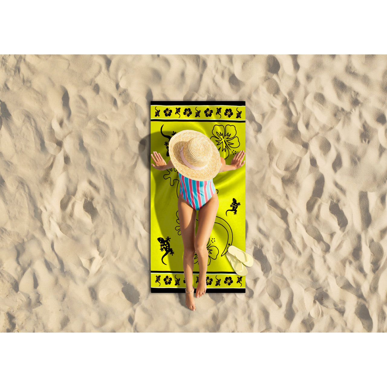 Telo Mare Grande 100x180 Spugna Maui Big Geko D11