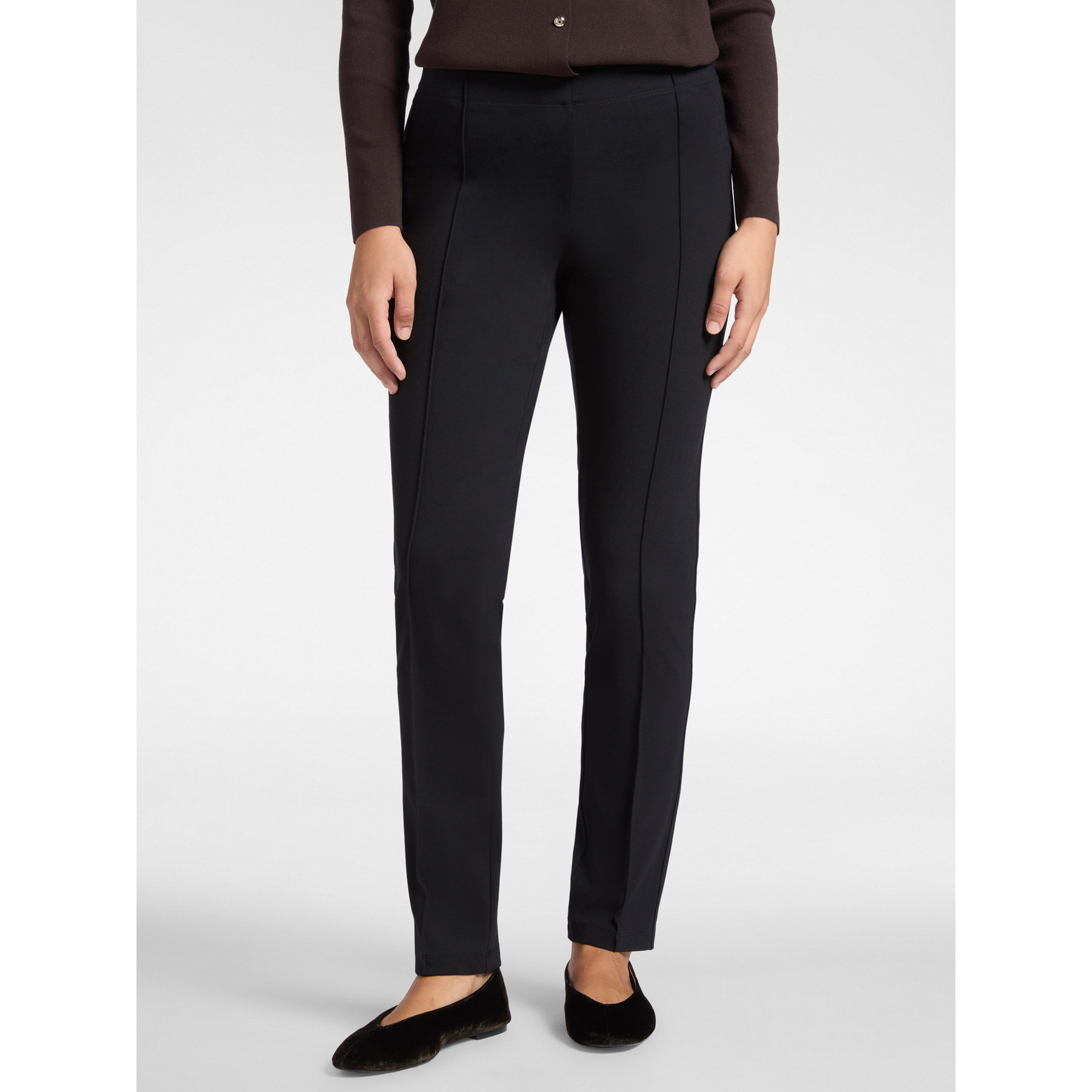 Elena Mirò - Pantalones slim fit en punto milanés - Negro