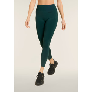 Leggings Seamless 7/8 con Vita Alta e Inserti in Costina