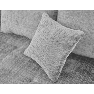 Rune - canapé d'angle droit 4 places en velours texturé - Gris
