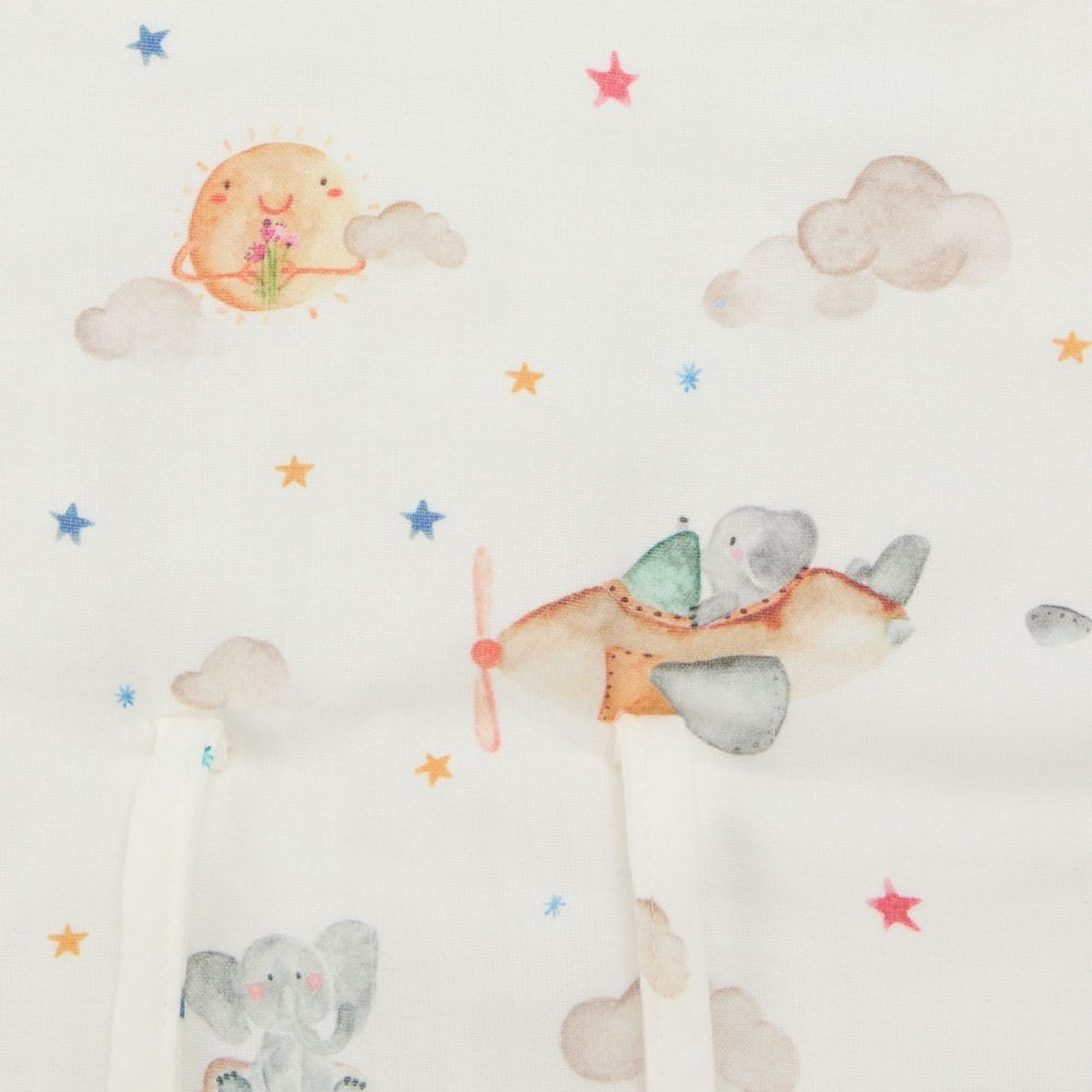 Cambiador de algodón elefantes Sielu color blanco Algodón