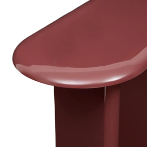 Console ovale Douglas 40x100cm bordeaux finition laquée brillante