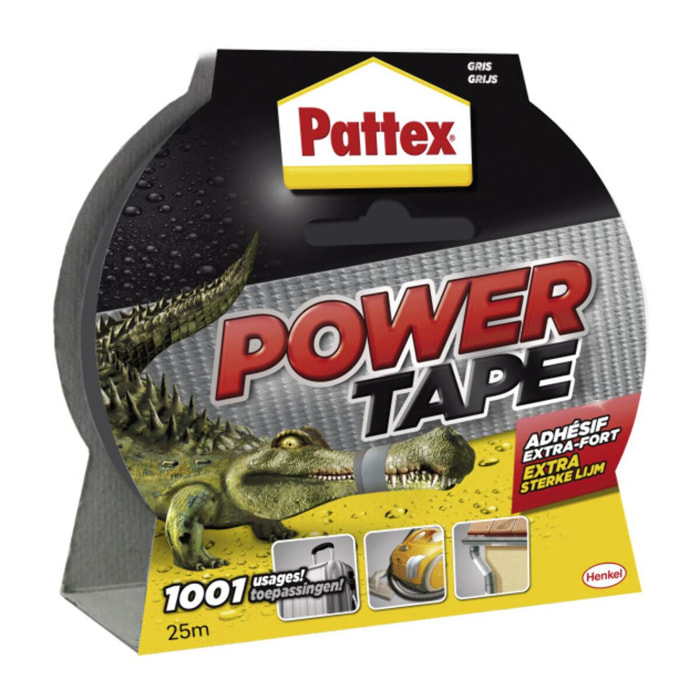 Pack de 2 - Pattex - Adhésif Réparation Power Tape Gris Etui 25M