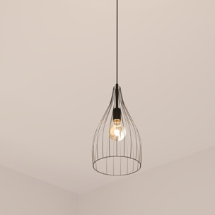 Suspension filaire "Rita" métal noir H21cm