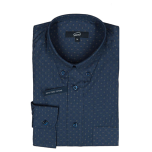 Camicia GRINO microfantasia blu