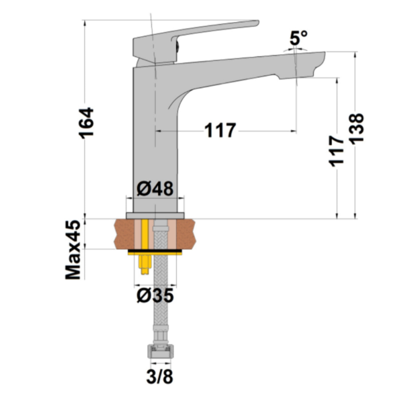 Mitigeur lavabo bas PAINI Ruby