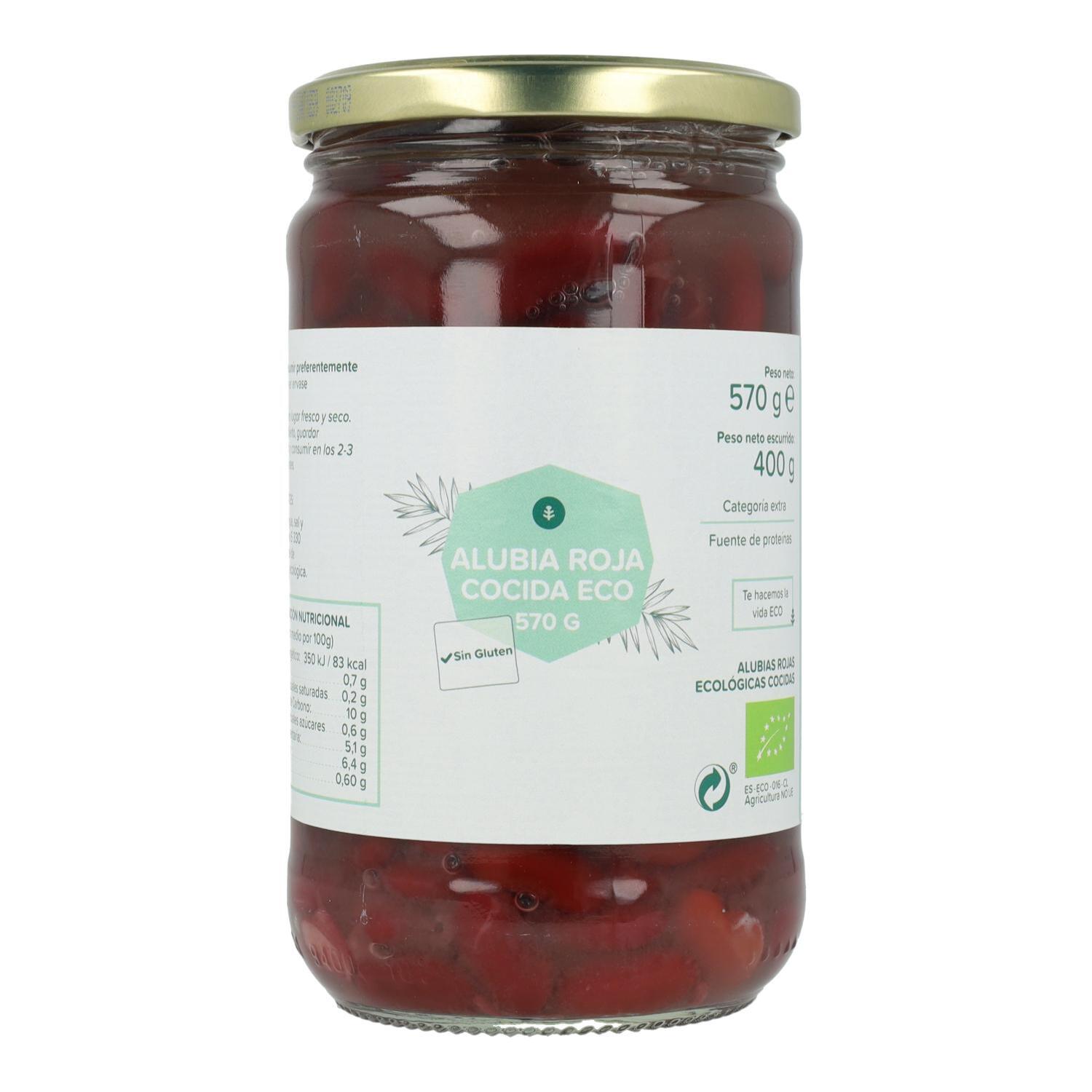 PLANETA HUERTO | Alubia Cocida Roja ECO 570 g - Alubias Rojas Ecológicas Cocidas, Ricas en Nutrientes y Fácil de Usar en Guisos y Estofados