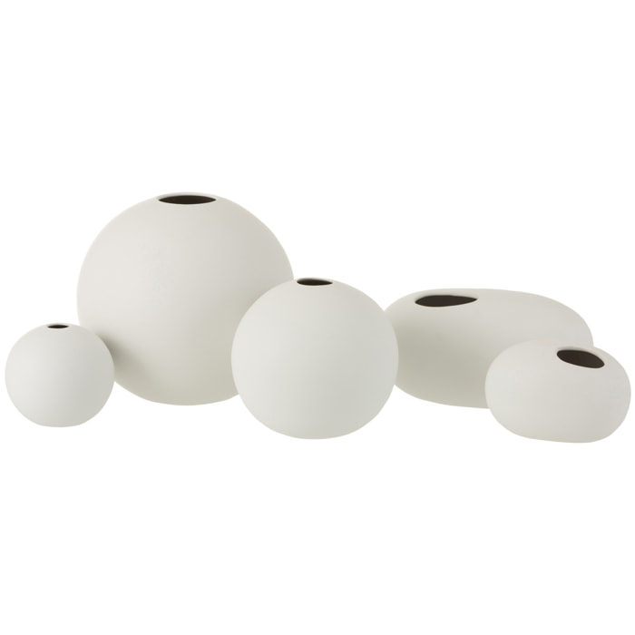 J-Line Vase Boule Ceramique Blanc Mat Large