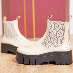 Botines 1766 NAPPA SHINNY NAVY-FLAMINGO / LEEDS color Navy-flamingo