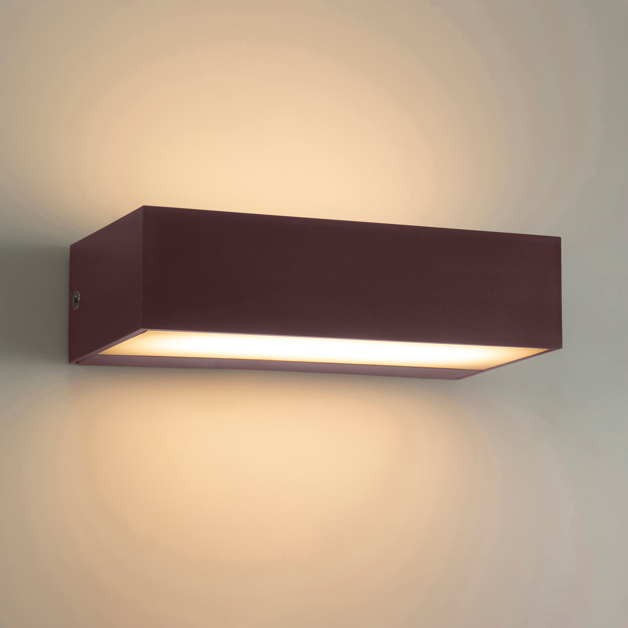 FORLIGHT Ara aplique exterior rectangular marrón con led blanco cálido 3000K