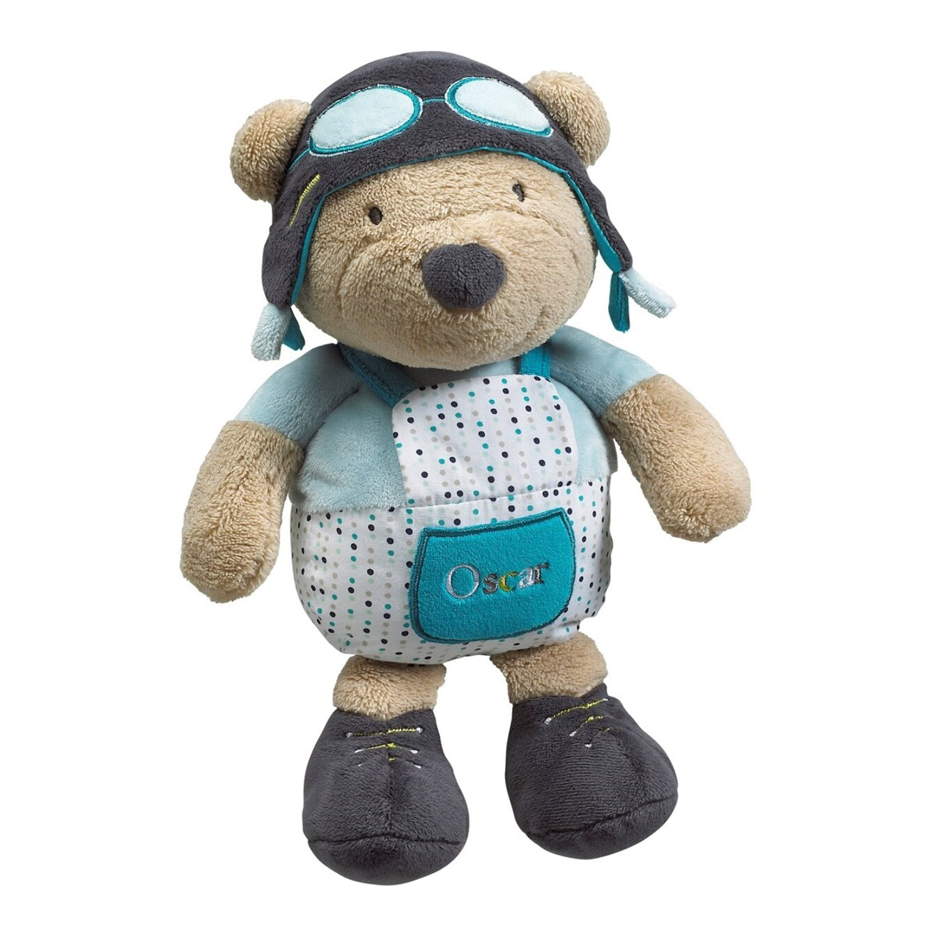 Doudou Ourson en velours Bleu