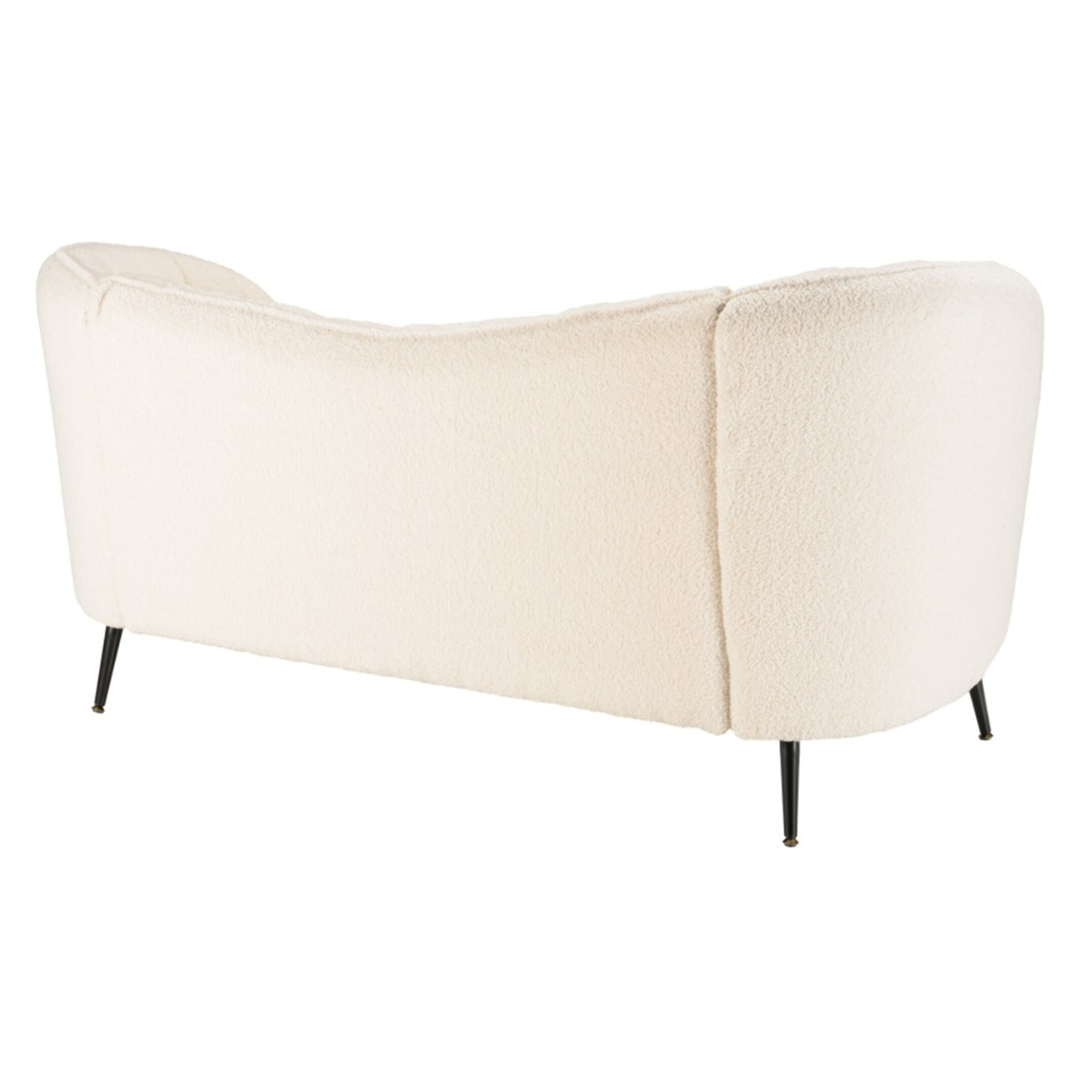LEOPOLD - Canapé vague 2 places tissu bouclette écru pieds métal