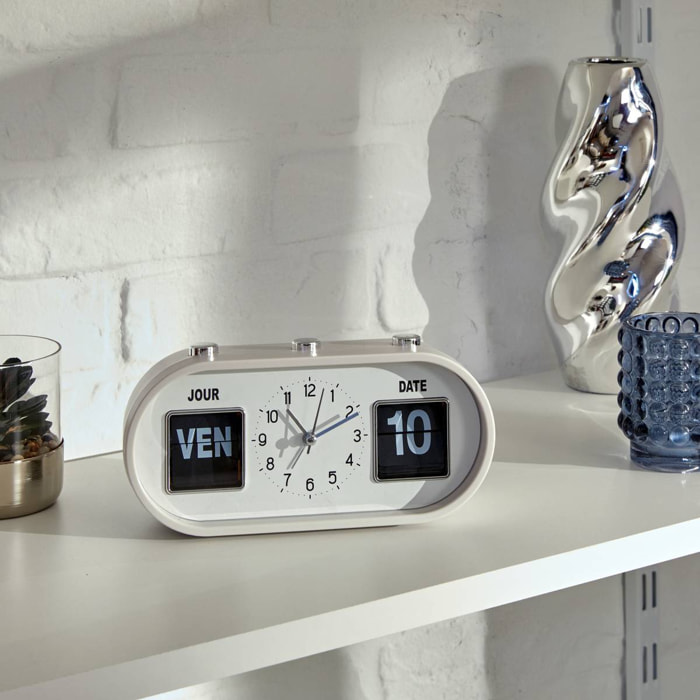 Réveil Edouard crème 20x9,5cm