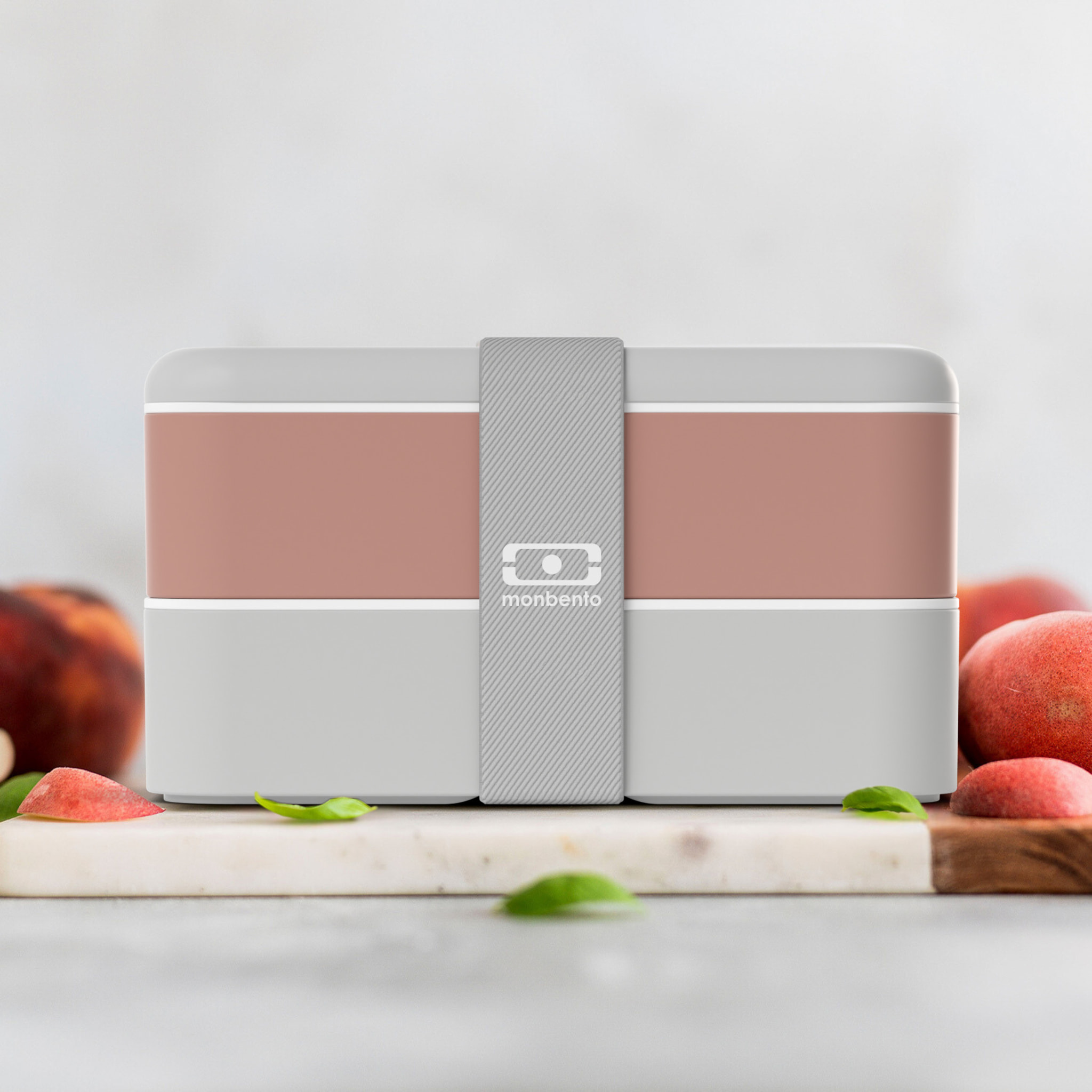 Lunch box 2 compartiments Original 1L Made in France rose Moka / gris Coton