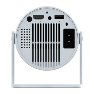 Proiettore LCD HY300 supporto 4K UHD, colore DCI-P3 98%, WiFi 6 e anti-riflesso. Da 30 a 300 pollici, 120 lm, 200000:1. Con telecomando.