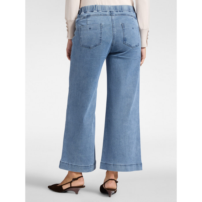 Elena Mirò - Jeans pull on con gamba larga - Azzurro