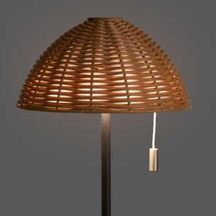 Lampada da tavolo LED RGB ricaricabile Wigan in metallo e PE natural/nero