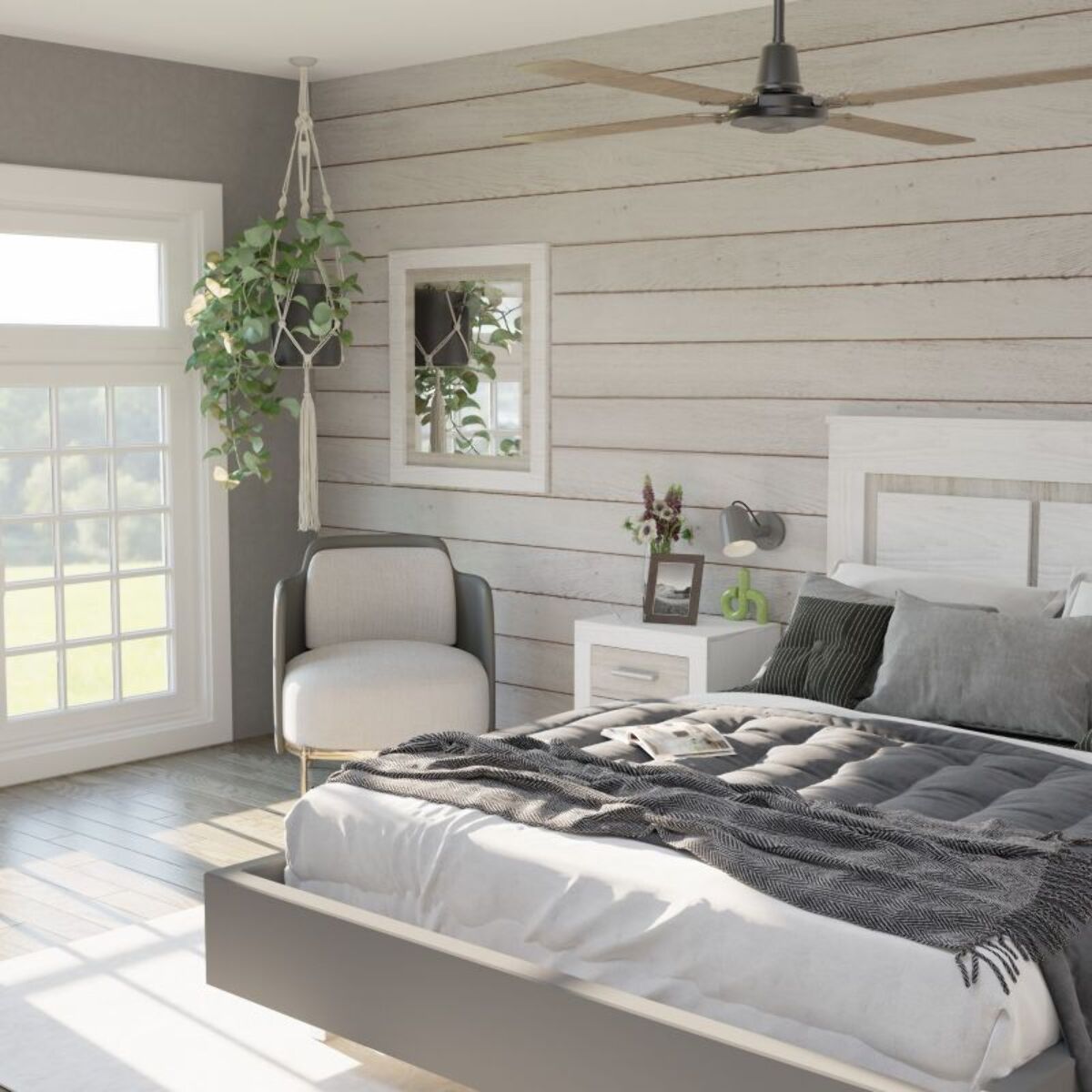 Dormitorio Kira 4C Plus Andersen Pino - Gris