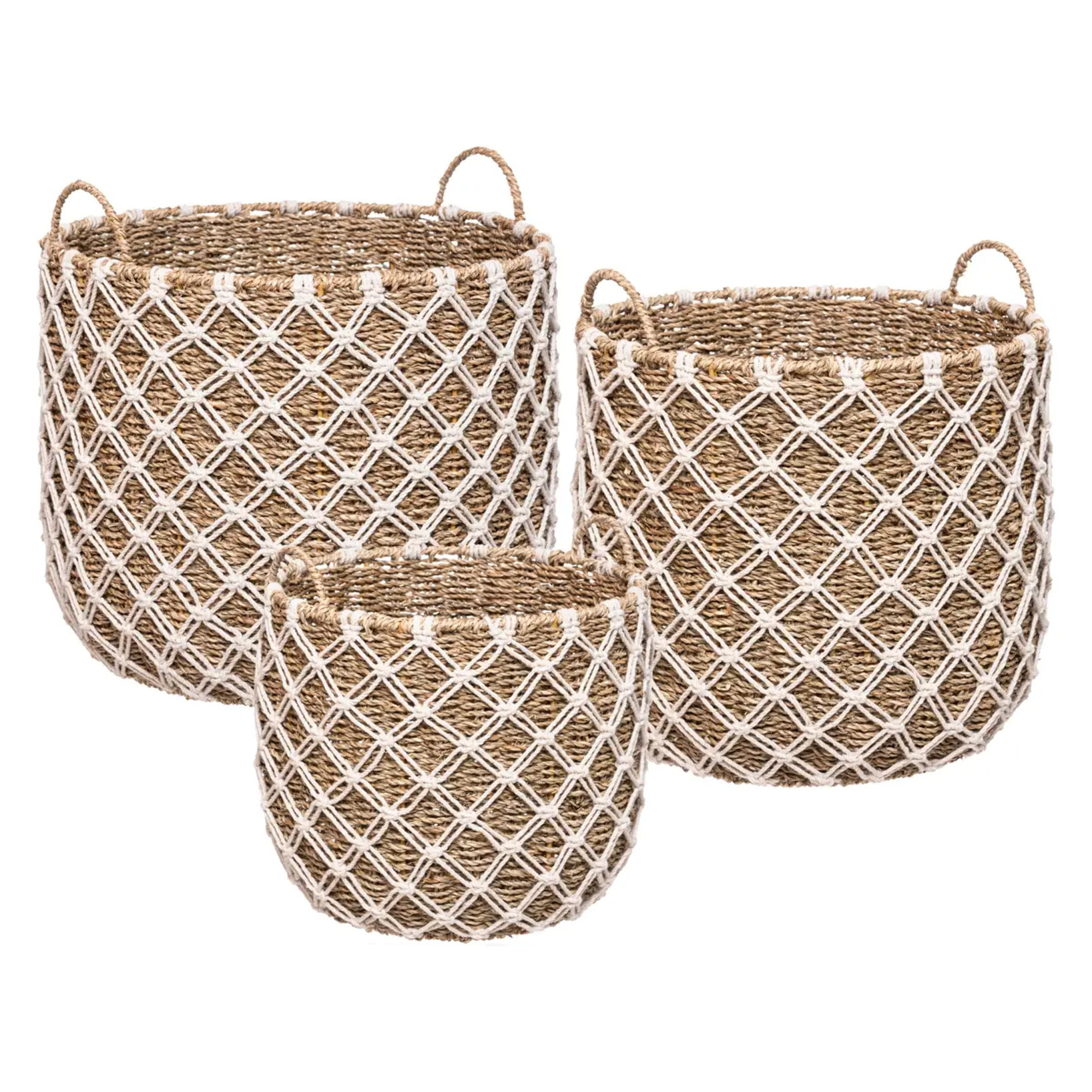 Set de 3 paniers rond "Palm" - macramé