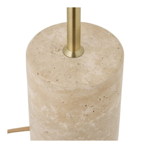 Lampada da tavolo Sheffield in marmo e metallo beige
