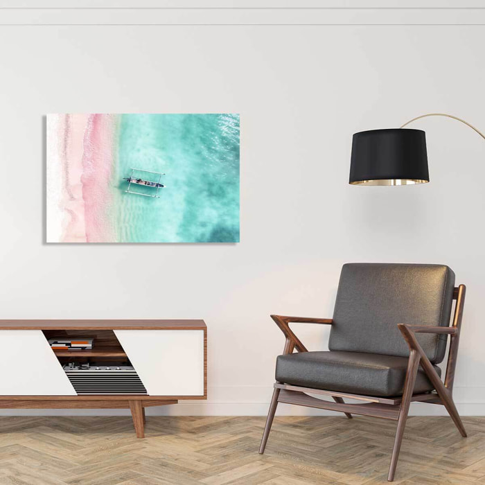 Tableau mer et plage plage rose à bali  Toile imprimée