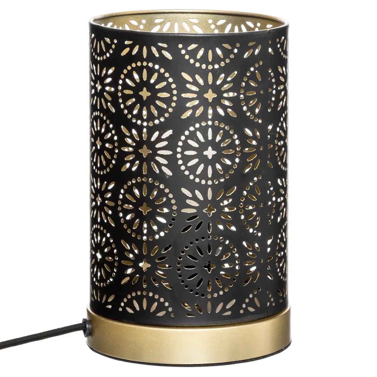 Lampe "Gypsy" noire - métal ajouré H21.5 cm