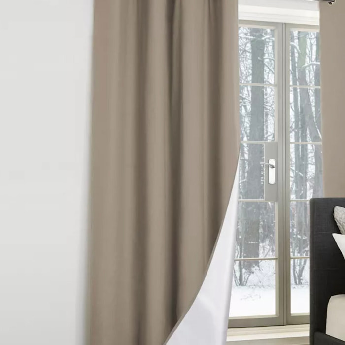 Rideau polyester isolant lin