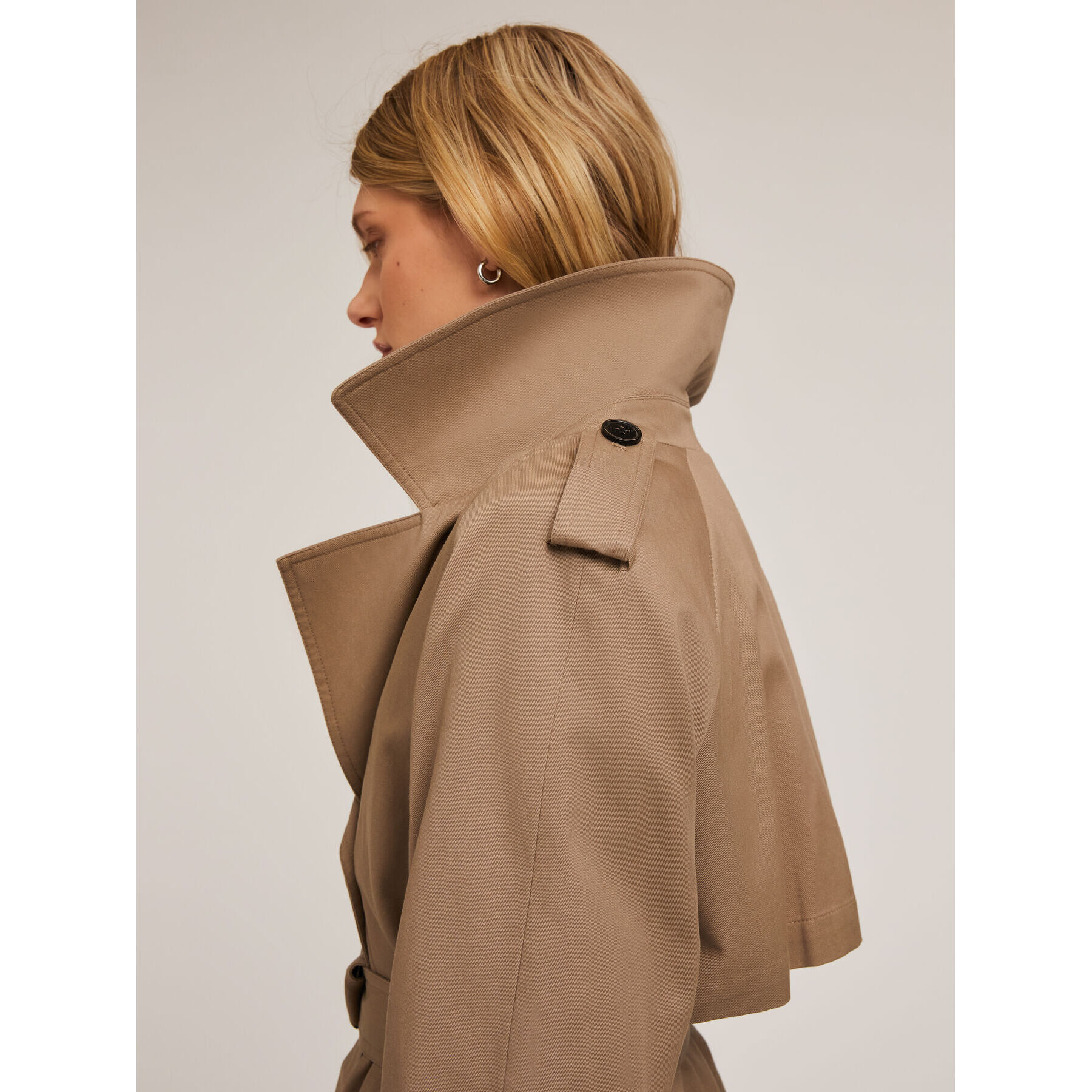 Motivi - Trench doppiopetto in tessuto misto lyocell - Beige