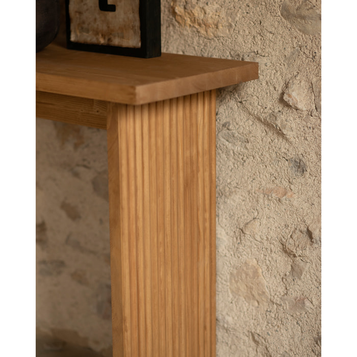 Console en bois massif ton chêne moyen de 120x80cm Hauteur: 35 Longueur: 120 Largeur: 80