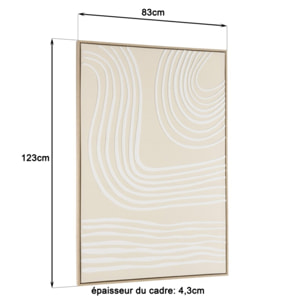 HOMER - Décoration murale C - 83x123cm lignes abstraites, cadre naturel