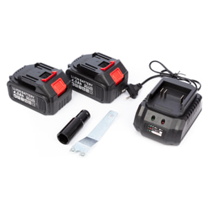 Set de 2 herramientas eléctricas con taladro y radial angular 21V. DOBLE BATERIA 13000 mah