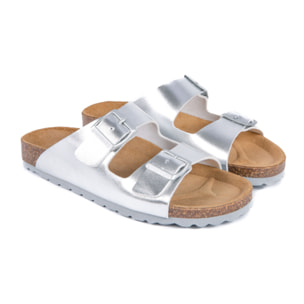 SANDALIA BABUNKERS PLATEADO
