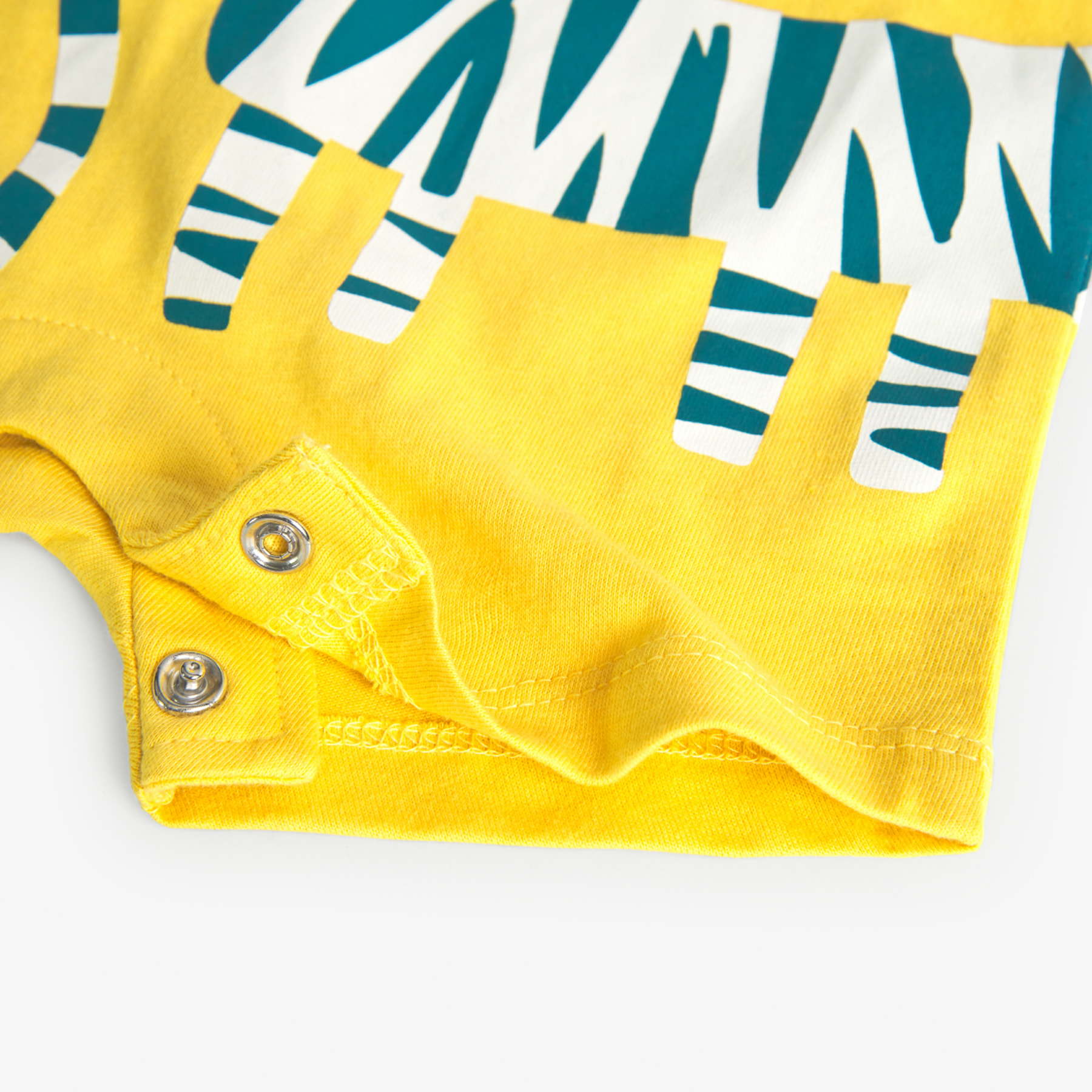 Pelele corto recién nacido, algodón estampado, amarillo