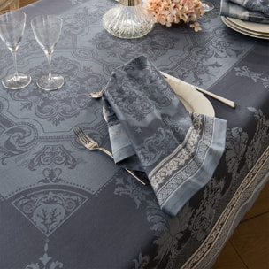 Serviette pur coton motif jacquard gris Fontainebleau gris