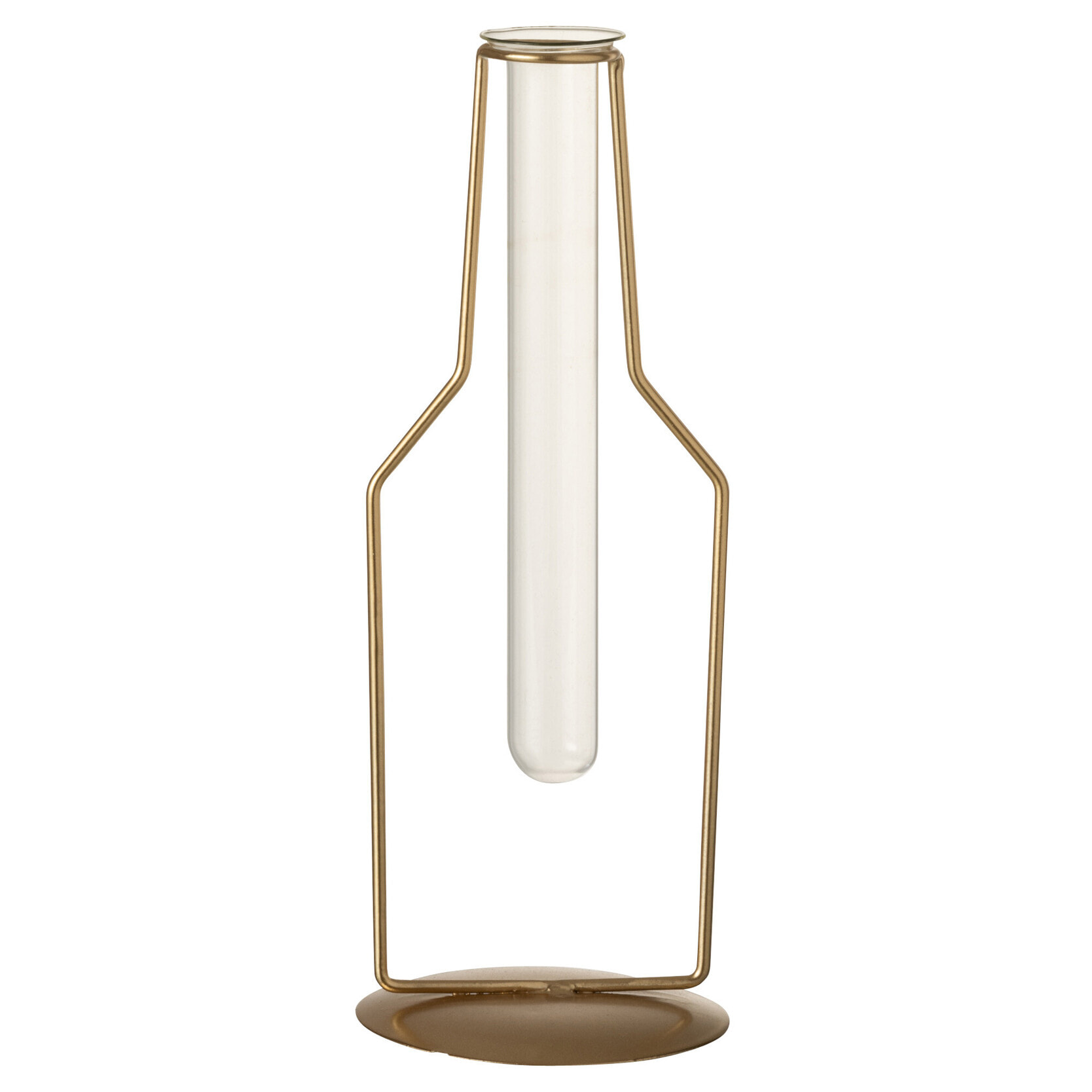 J-Line vase 1 Tube Bouteille - métal/verre - or - small - 2 pcs - 26 cm de hauteur