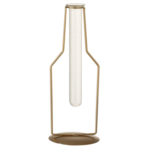 J-Line vase 1 Tube Bouteille - métal/verre - or - small - 2 pcs - 26 cm de hauteur