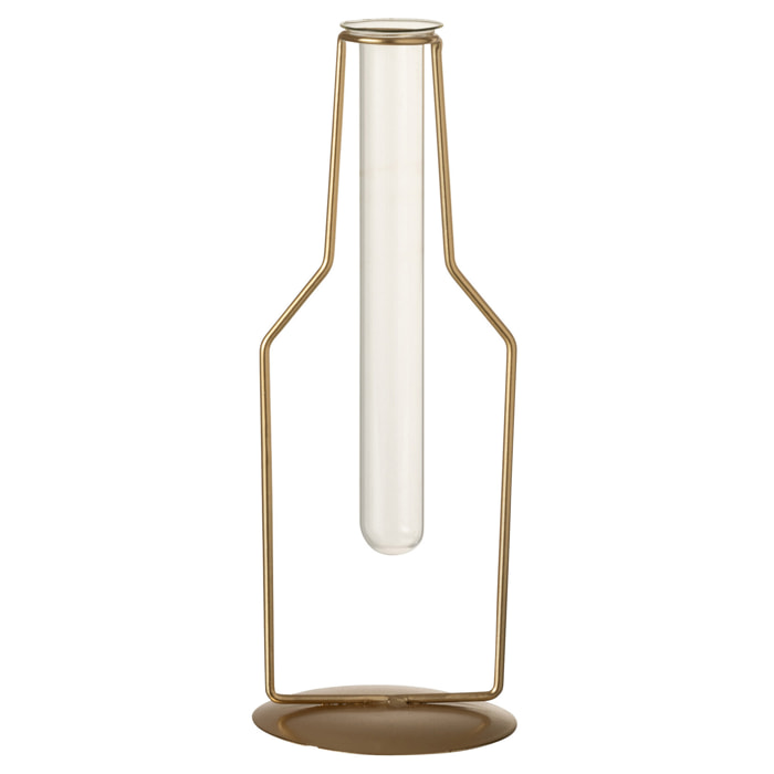 J-Line vase 1 Tube Bouteille - métal/verre - or - small - 2 pcs - 26 cm de hauteur