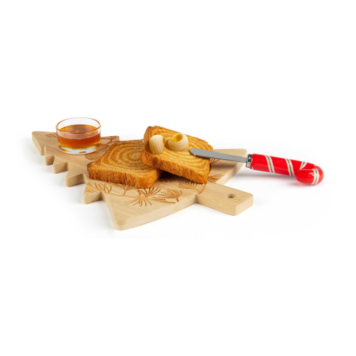 Set Tagliere con Spalmaburro Excelsa- Christmas Wood, Bambù Legno Naturale