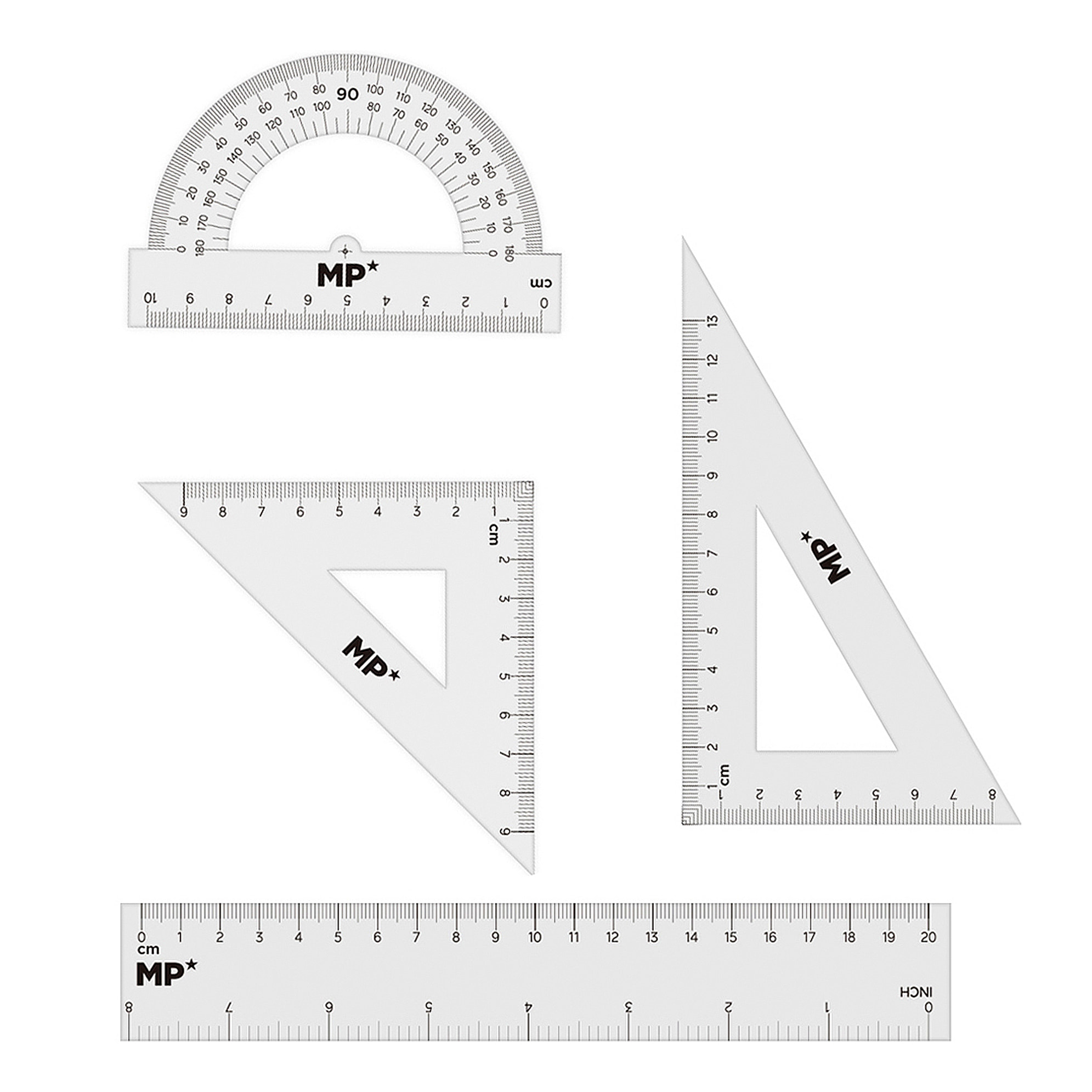 PACK 24 uds REGLAS DE DIBUJO 4 PIEZAS
