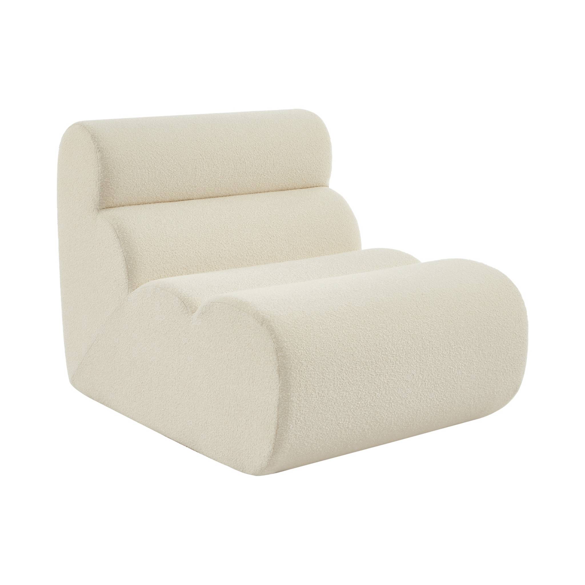 Chauffeuse bouclette texturée blanc 1 place - L 81 x P 99 x H 81cm - Nova