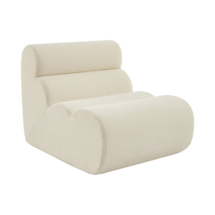 Chauffeuse bouclette texturée blanc 1 place - L 81 x P 99 x H 81cm - Nova