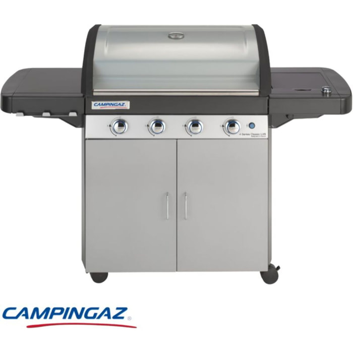 Barbecue gaz CAMPINGAZ 4 Séries Classic LXS inox noir 4 brûleurs sur chariot, 78x45 cm