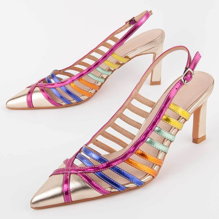 Zapato De Tacón - Multicolor - Altura: 6 Cm