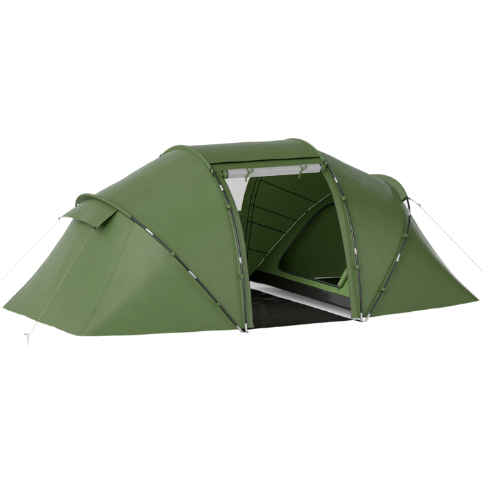Tienda de Campaña Familiar para 4-6 Personas Tienda Camping Plegable Ligera con Bolsa de Transporte Impermeable para Playa Parque Senderismo 430x240x170 cm Verde