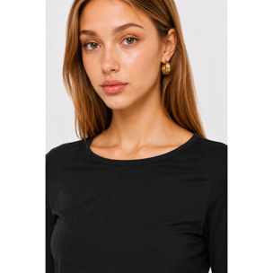Kocca - T-shirt da donna girocollo elasticizzata a maniche lunghe Donna
