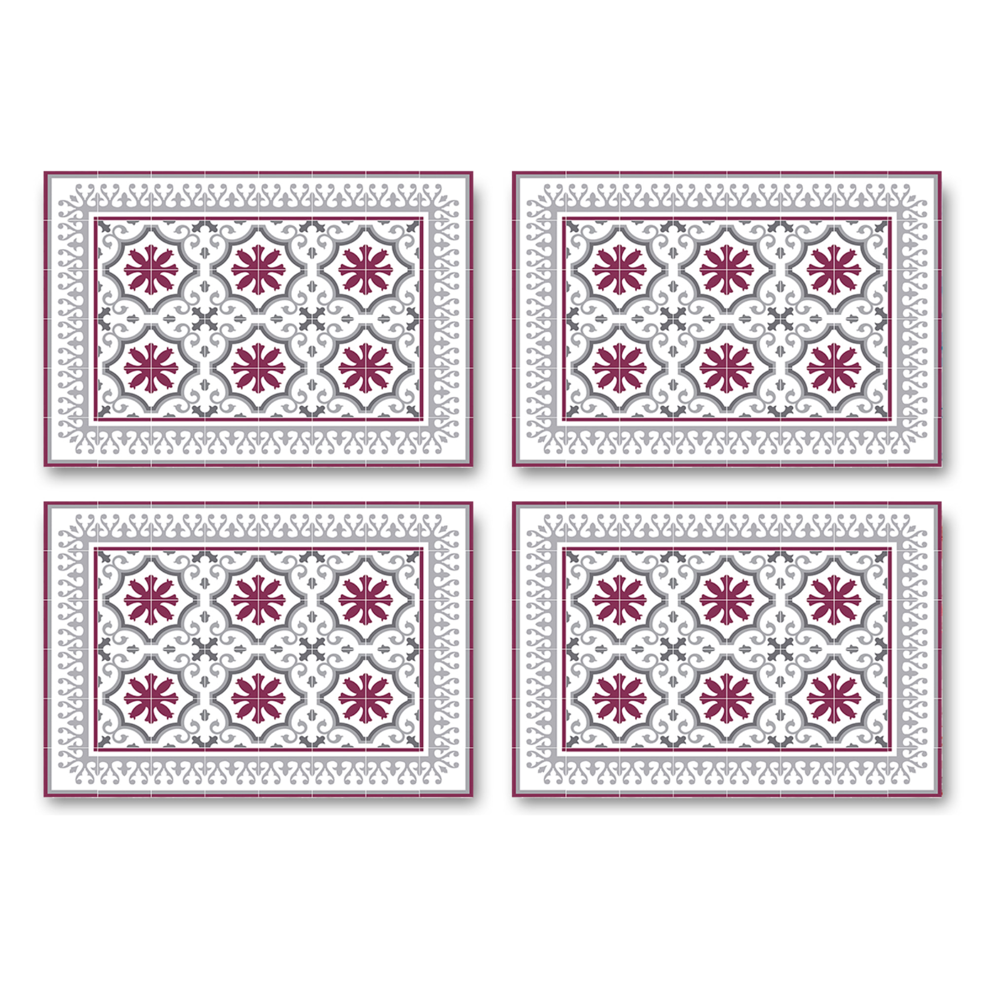 Set de 4 individuales de vinilo CERAMIKO, Cynthia 4u-30x45 cm