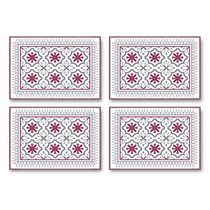 Set de 4 individuales de vinilo CERAMIKO, Cynthia 4u-30x45 cm